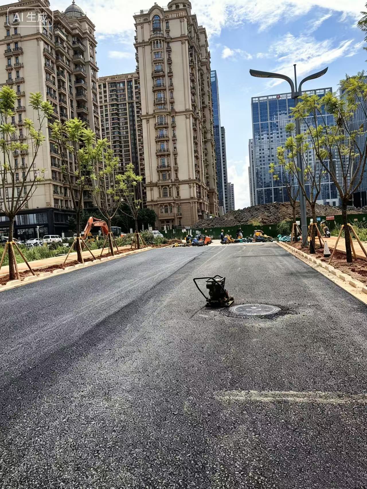 道路养护施工完成路面